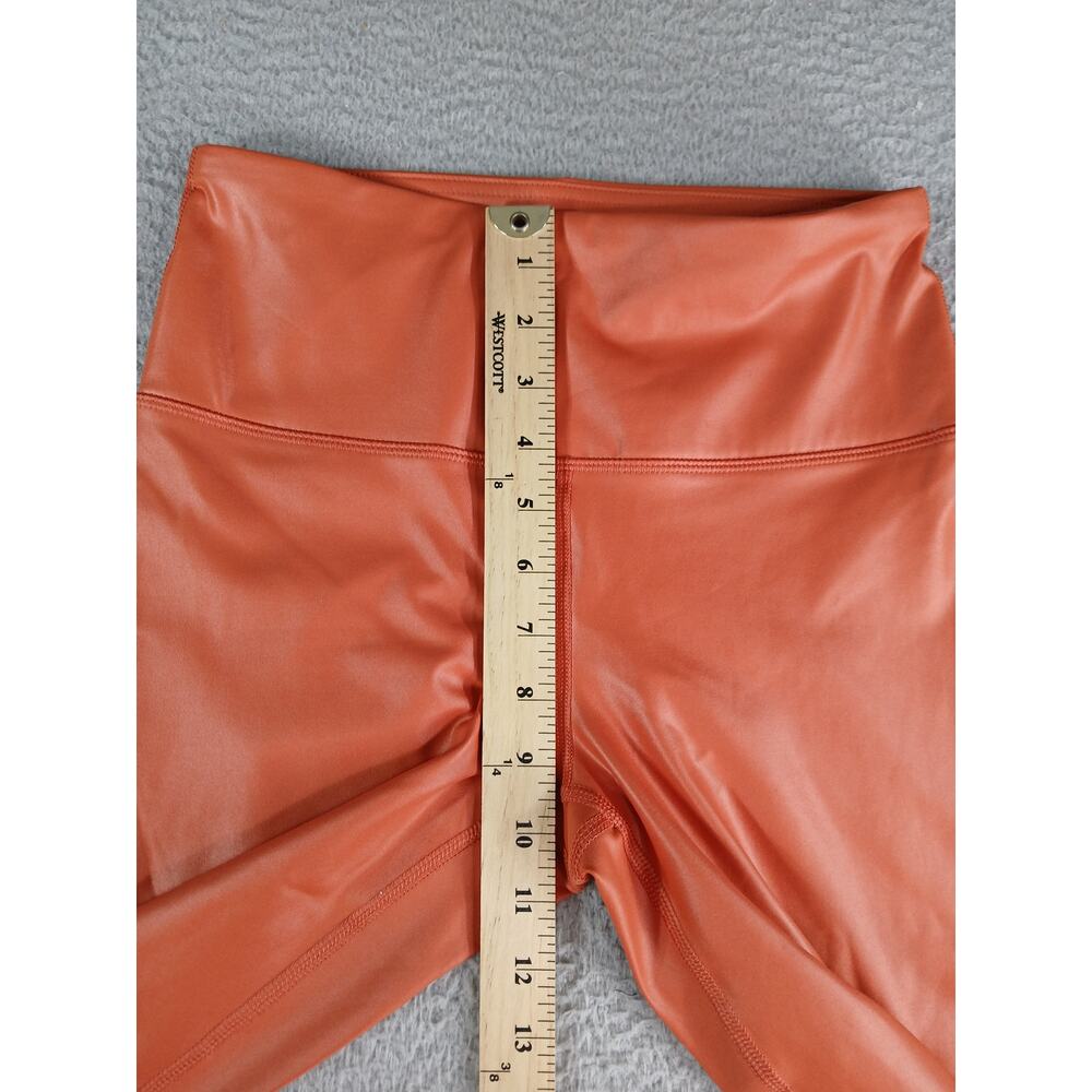 90 Degree By Reflex Leggings Womens Small Orange Stretch Shine Athletic NWT - Picture 4 of 8